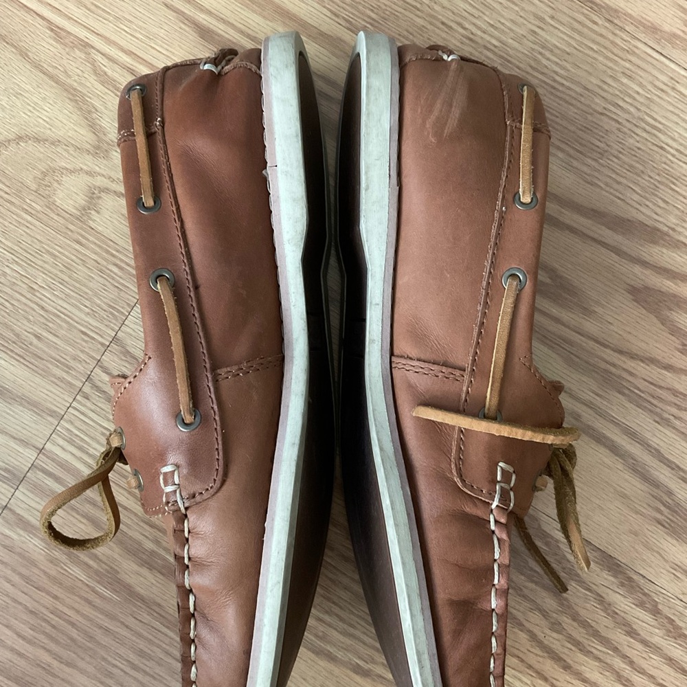 G.H. Bass & Co. Anchor Leather Boater Size 7.5 Original Box - Picture 5 of 11